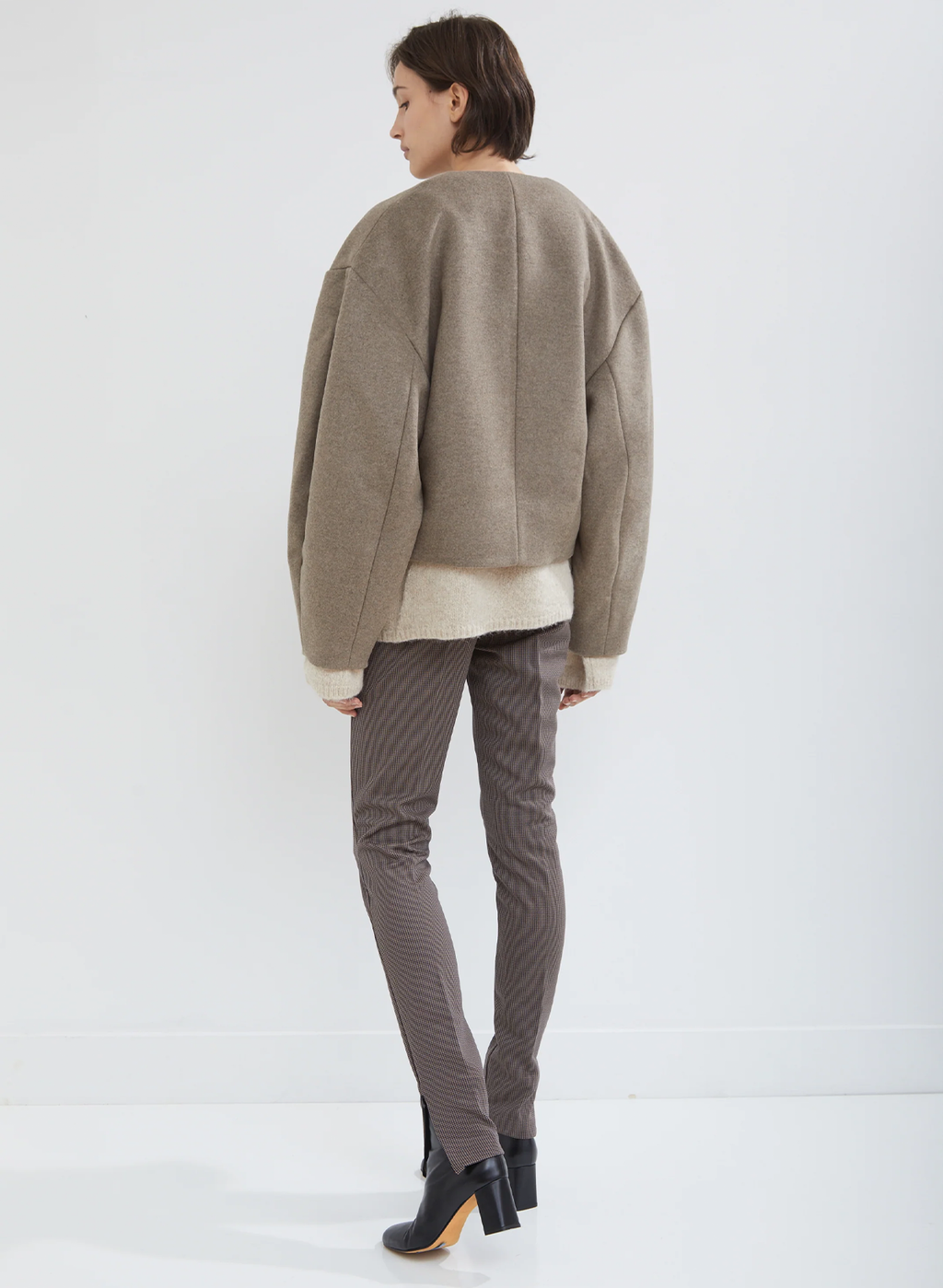 Taupe Wool Wrap Jacket