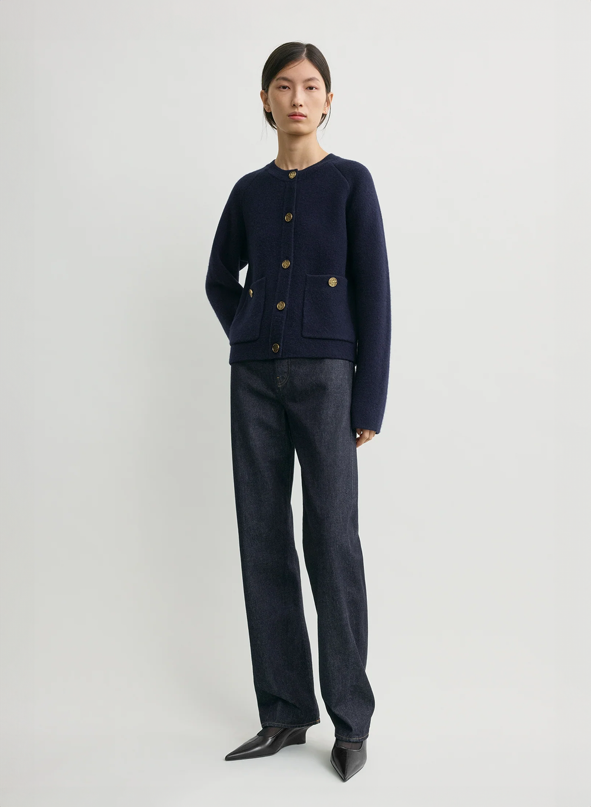 Hammered button cardigan