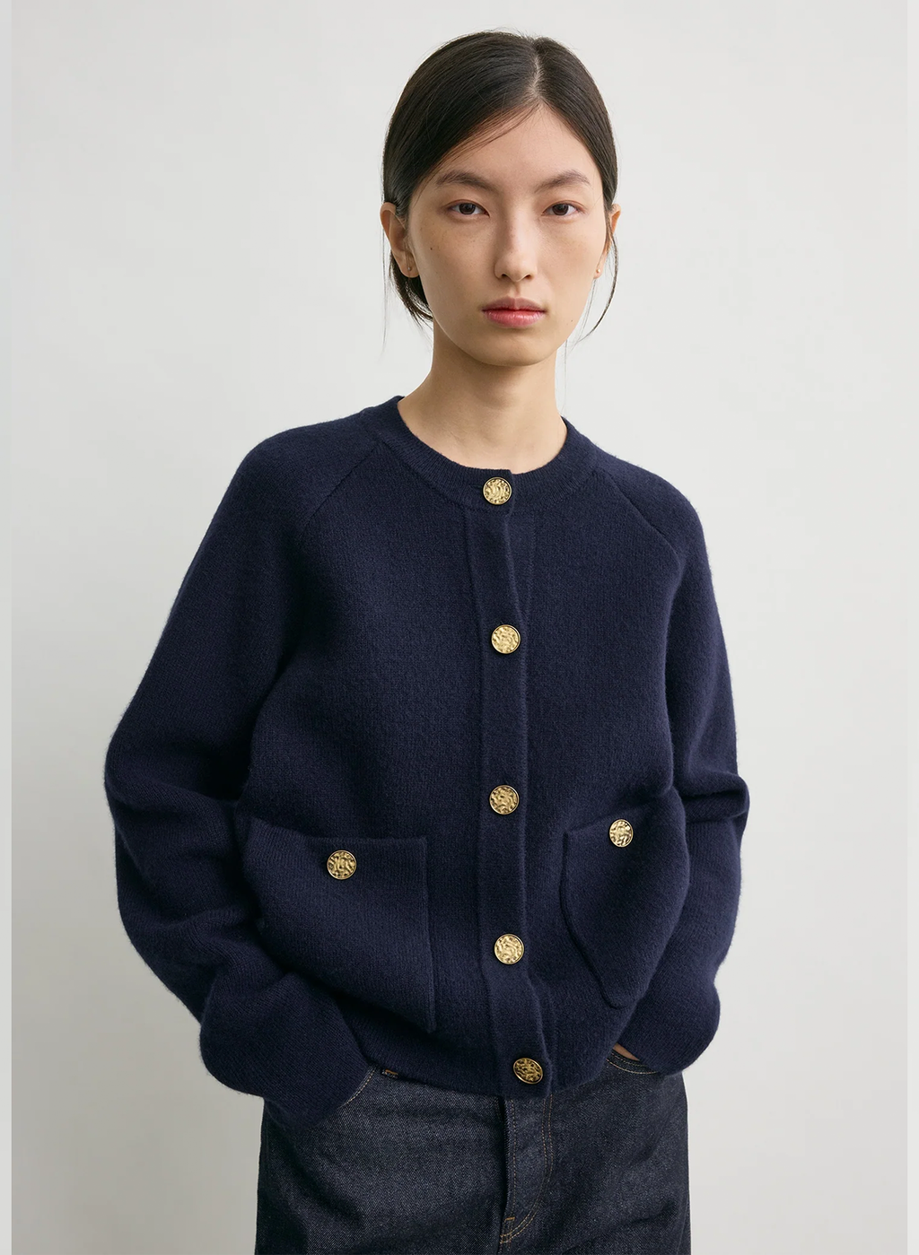 Hammered button cardigan