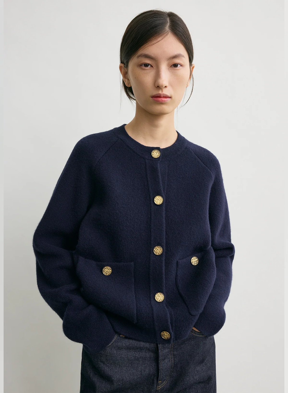 Hammered button cardigan