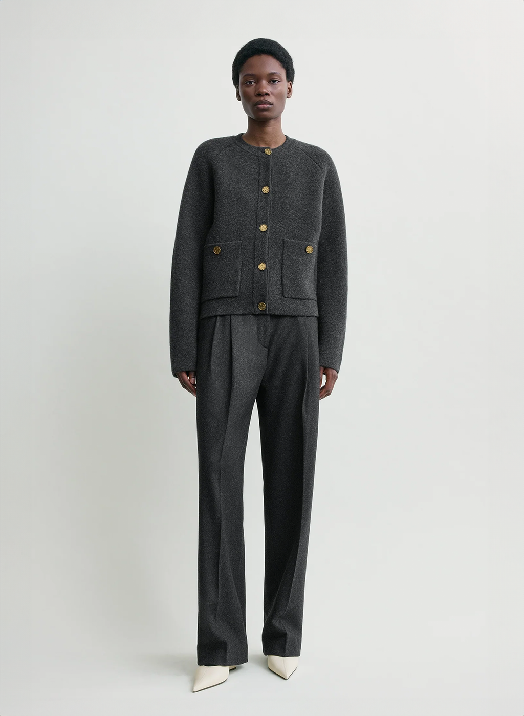 Hammered button cardigan