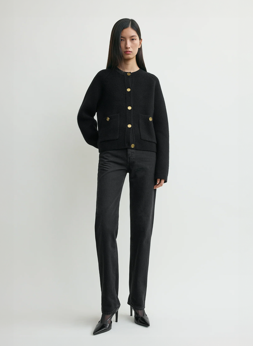 Hammered button cardigan