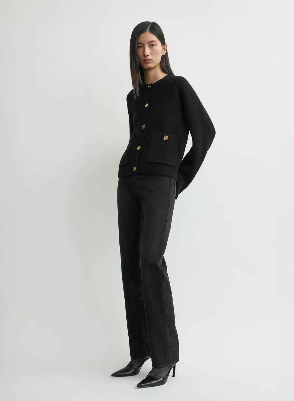 Hammered button cardigan