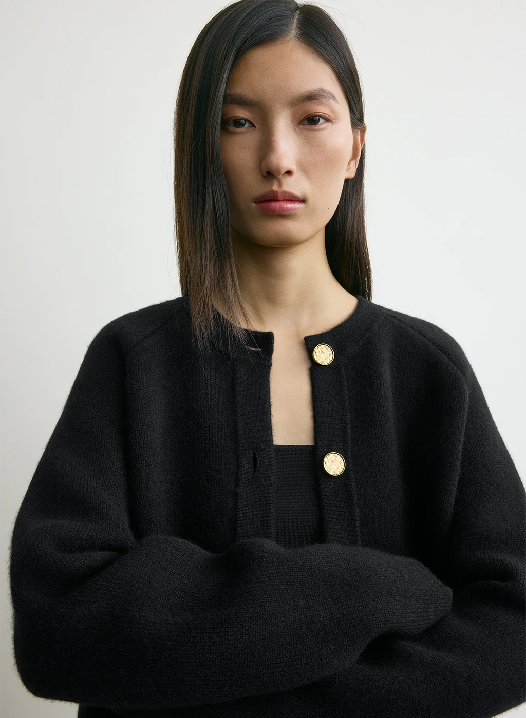 Hammered button cardigan