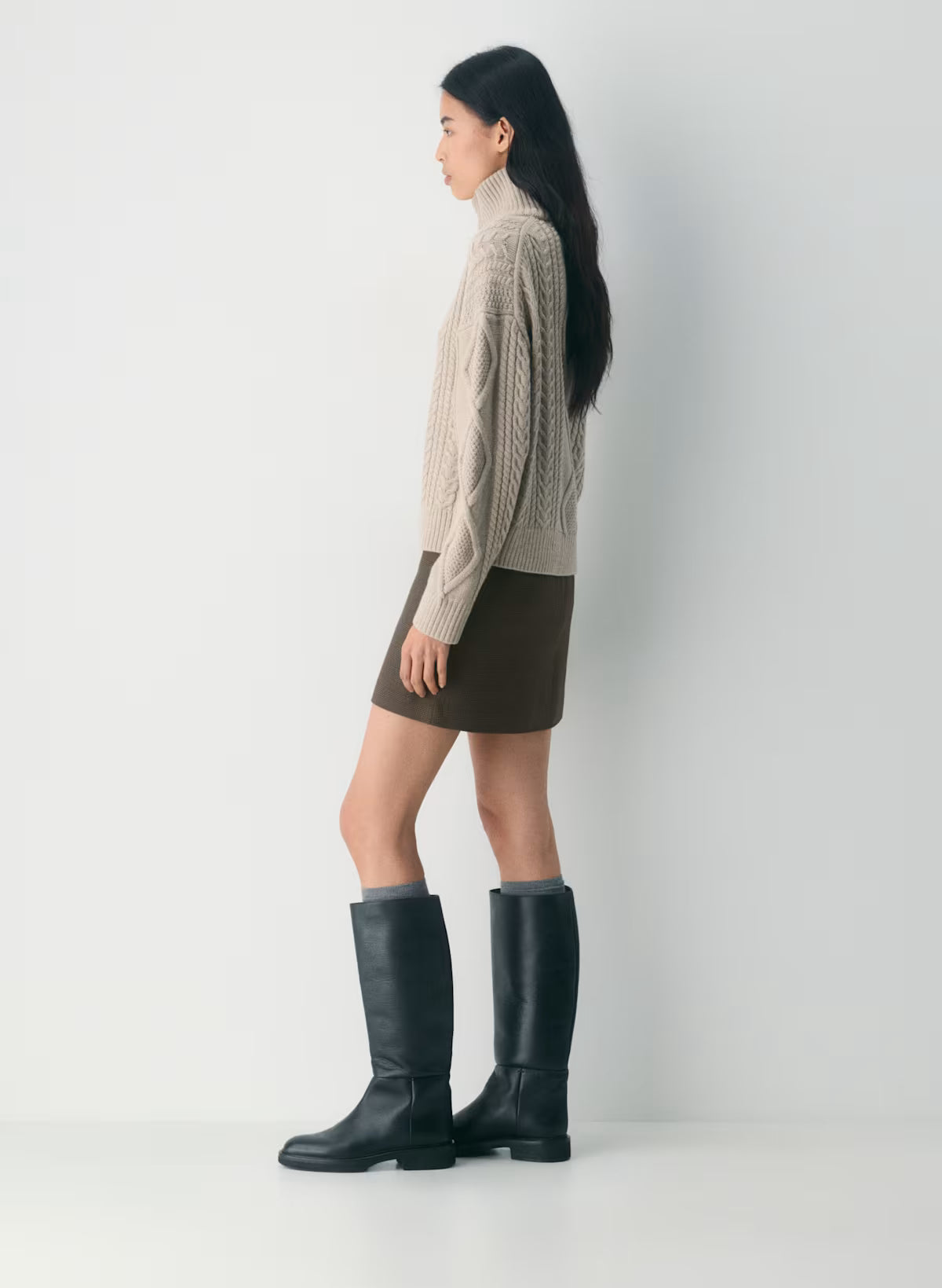 Heritage Knit Merino Wool Hi-hip Turtleneck
