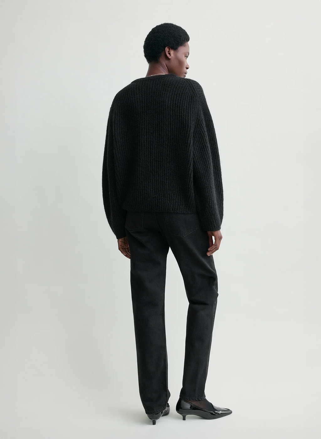 Pintucked sweater charcoal