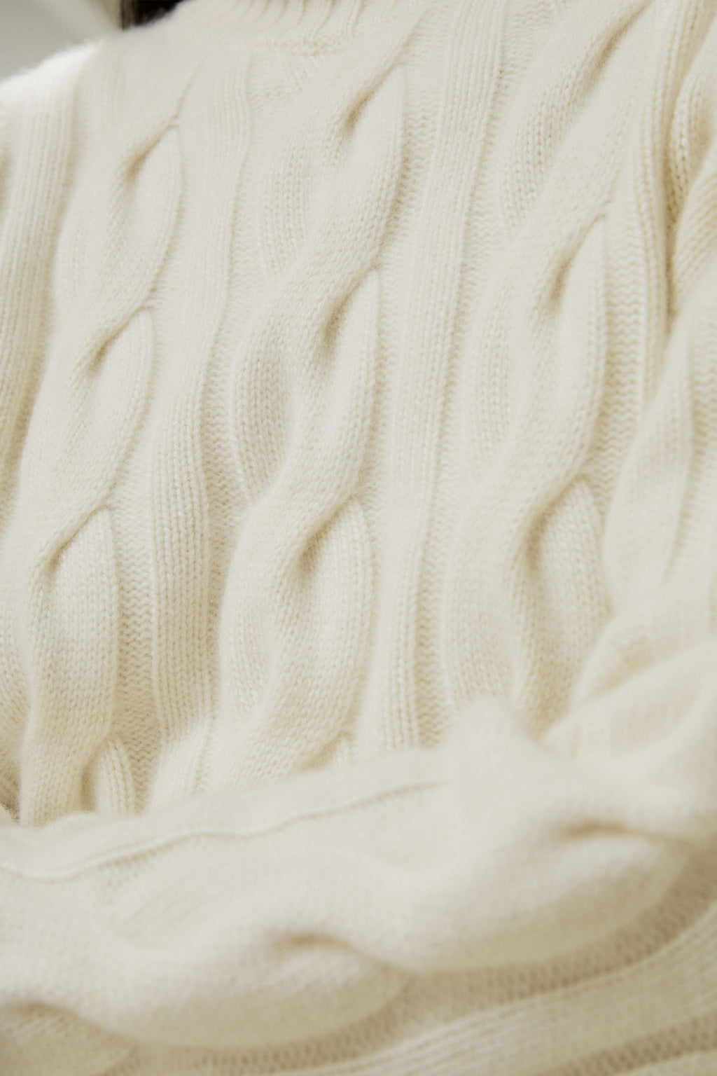 Cable Knit Cashmere Turtleneck Sweater