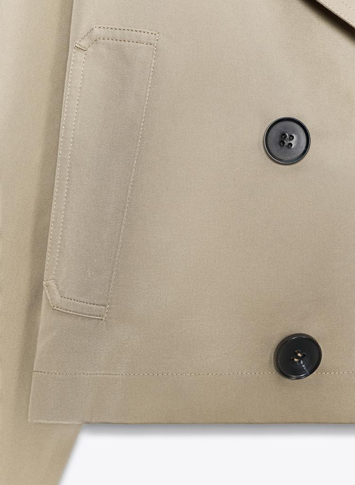 Double-Breasted Short Trench Coat
