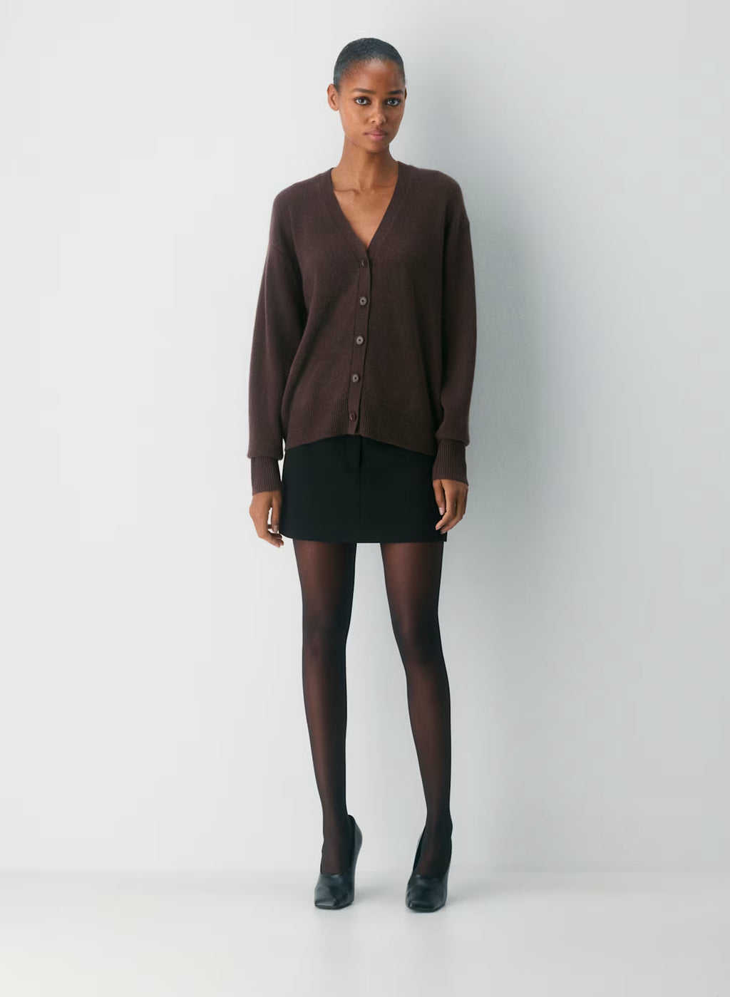 Feather Cashmere Relaxed V-neck Cardigan