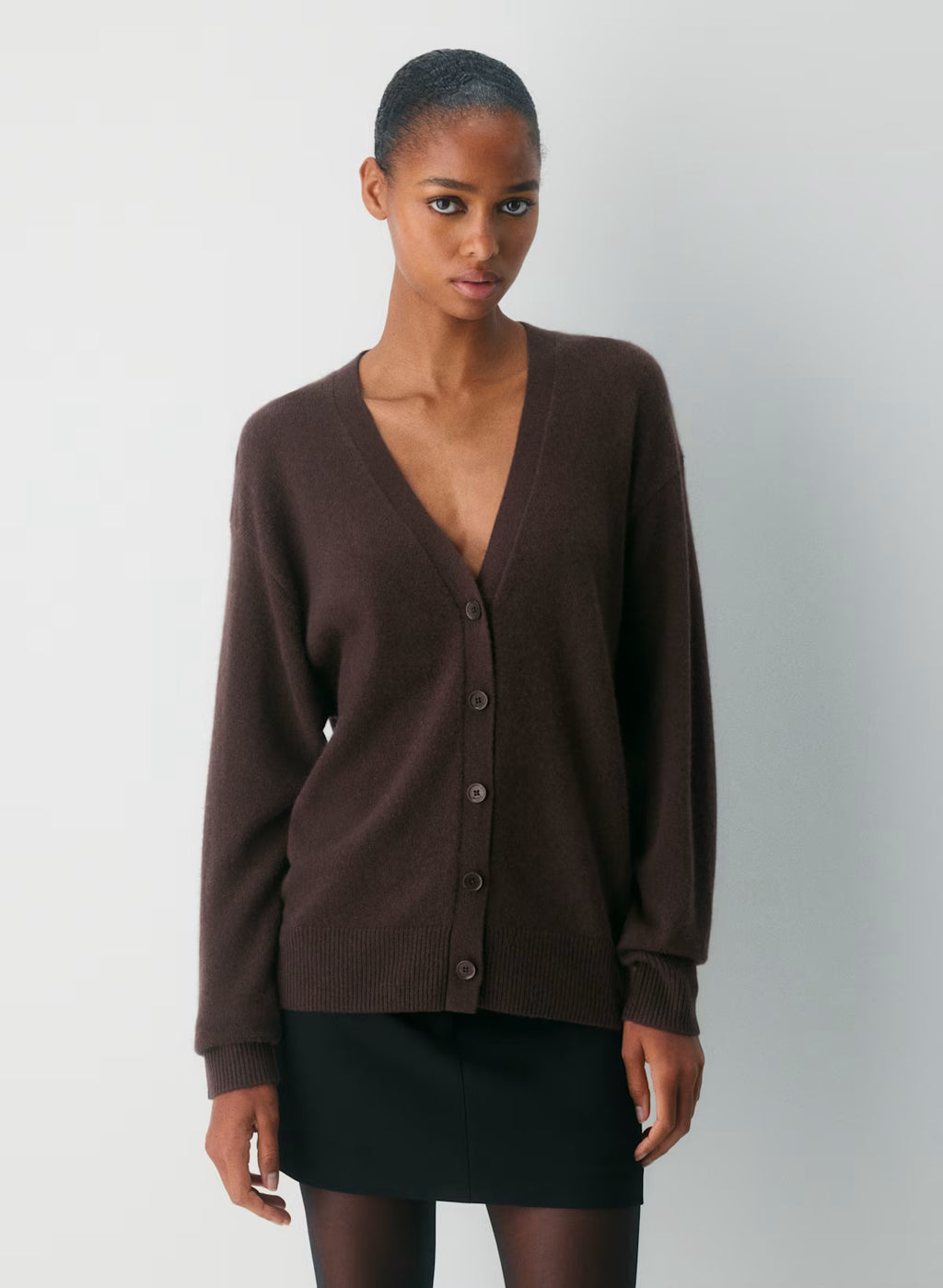 Feather Cashmere Relaxed V-neck Cardigan