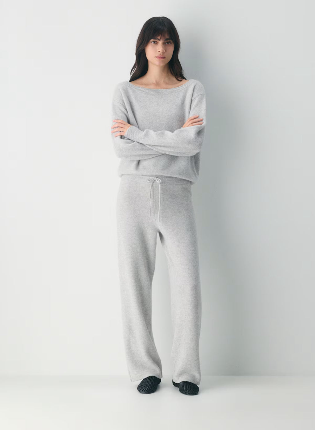 Essential Cashmere Hi-rise Wide Pant