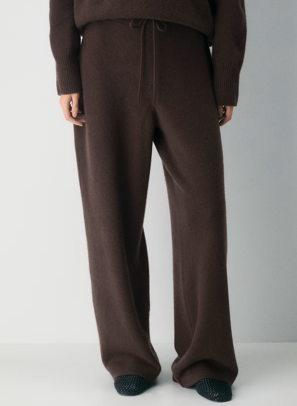 Essential Cashmere Hi-rise Wide Pant