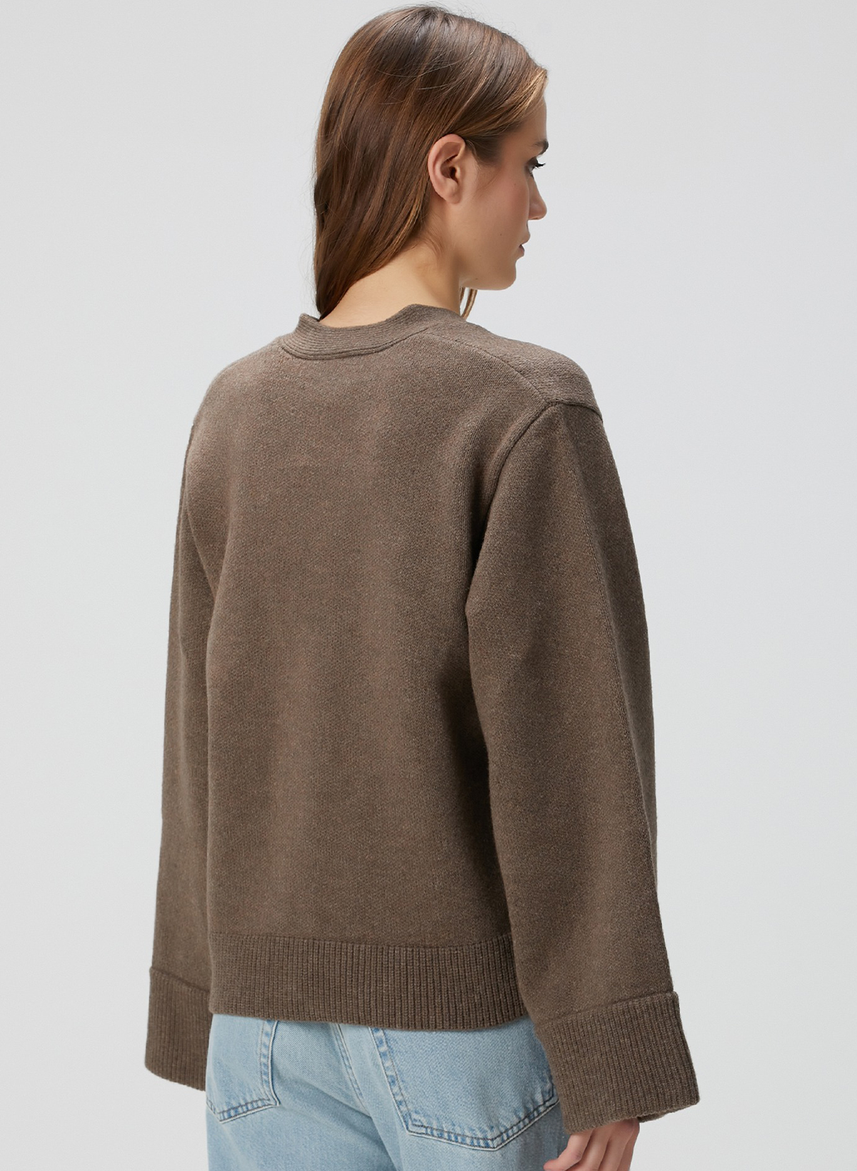 Memory Relaxed Brown Wool Cardigan
