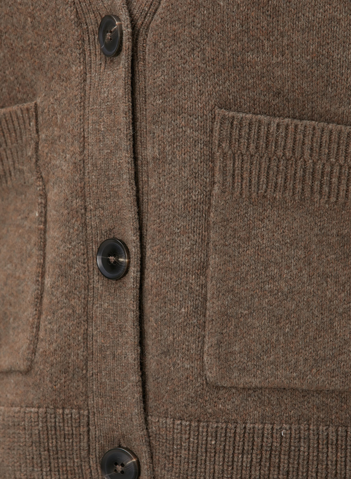 Memory Relaxed Brown Wool Cardigan