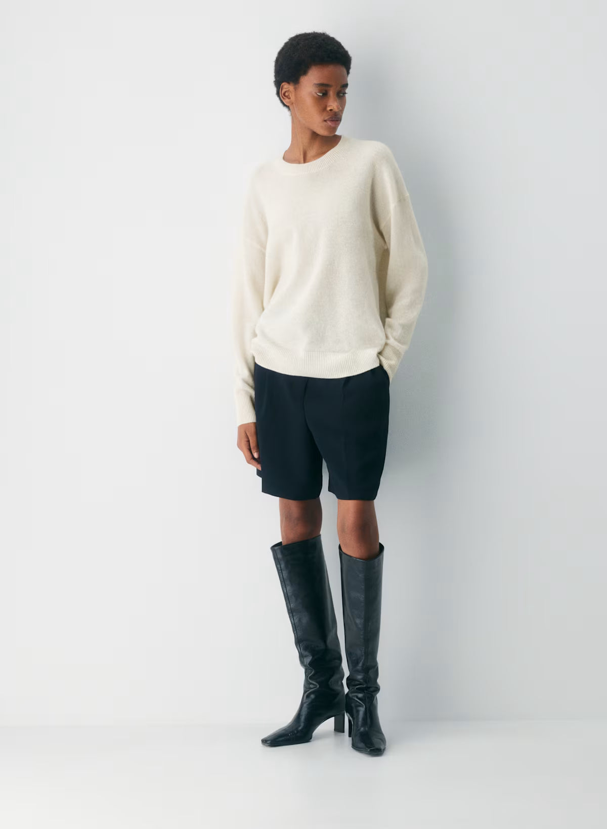 Feather Cashmere Relaxed Crew Sweater