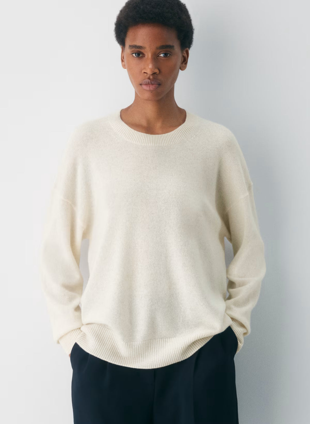 Feather Cashmere Relaxed Crew Sweater