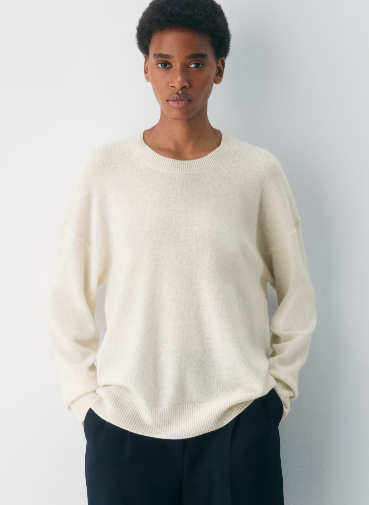 Feather Cashmere Relaxed Crew Sweater