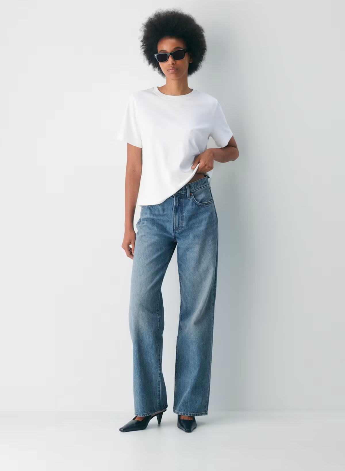 Denim Forum The Farrah Hi-rise Wide Jean