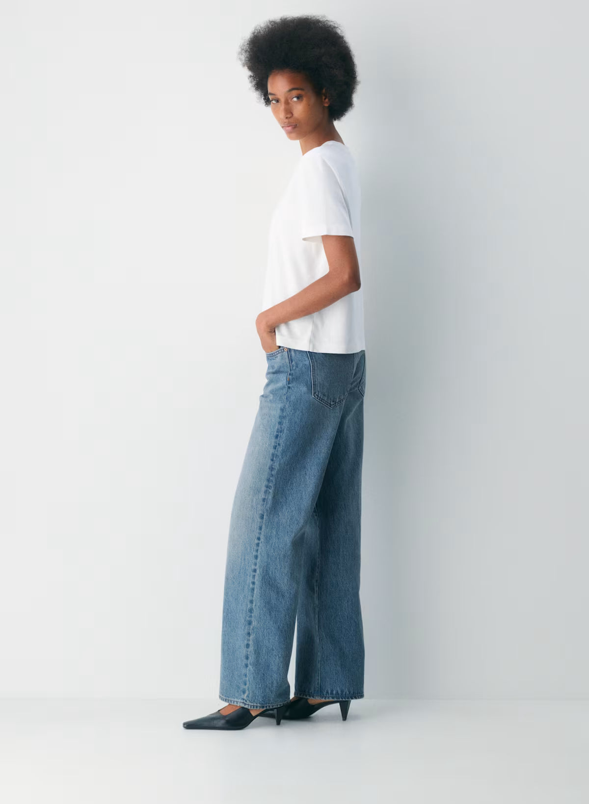 Denim Forum The Farrah Hi-rise Wide Jean