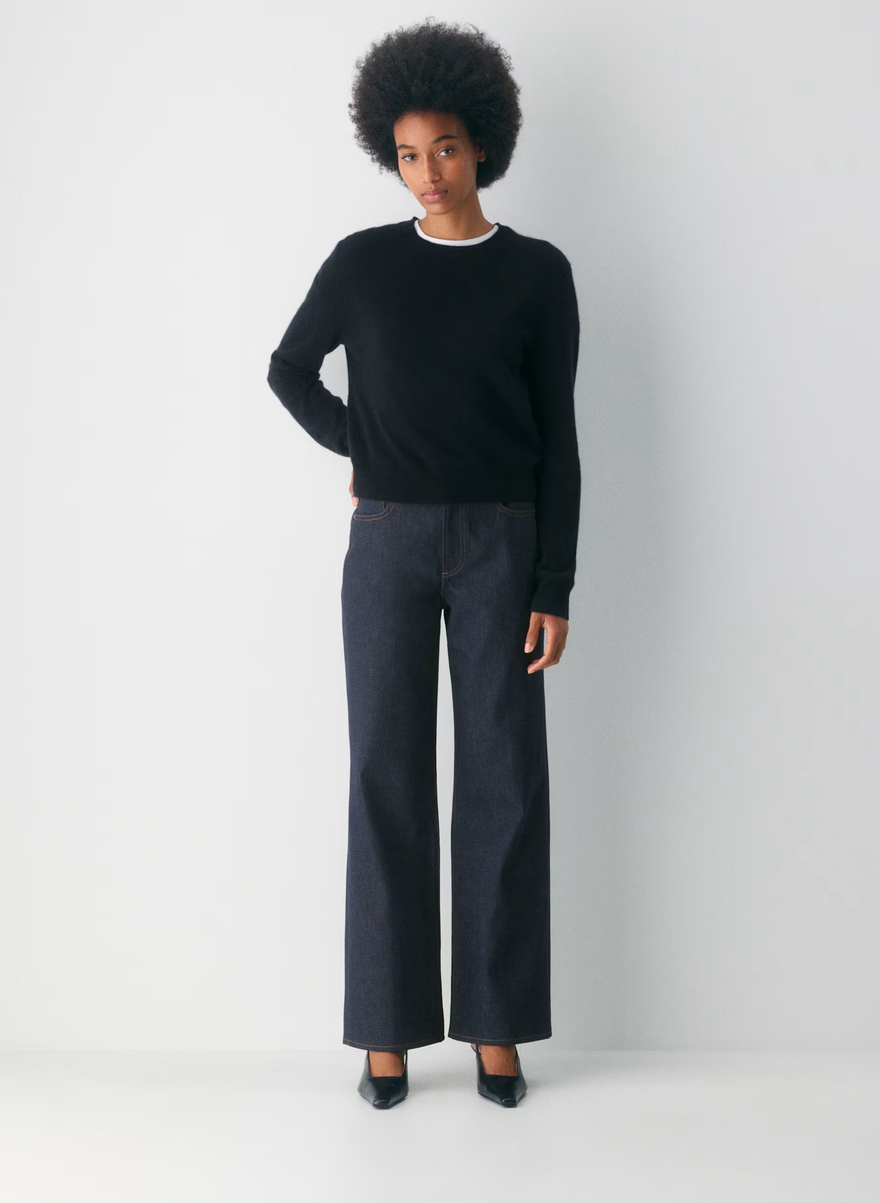 Denim Forum The Farrah Hi-rise Wide Jean