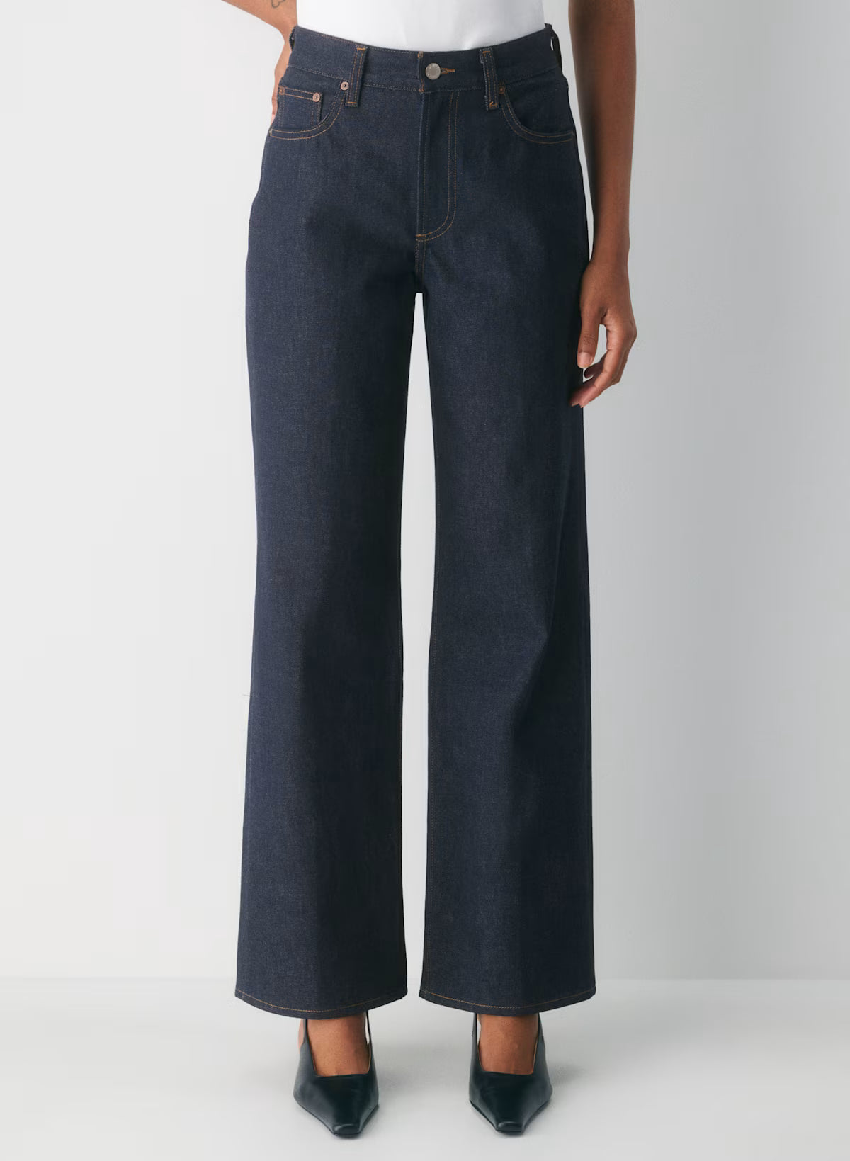 Denim Forum The Farrah Hi-rise Wide Jean