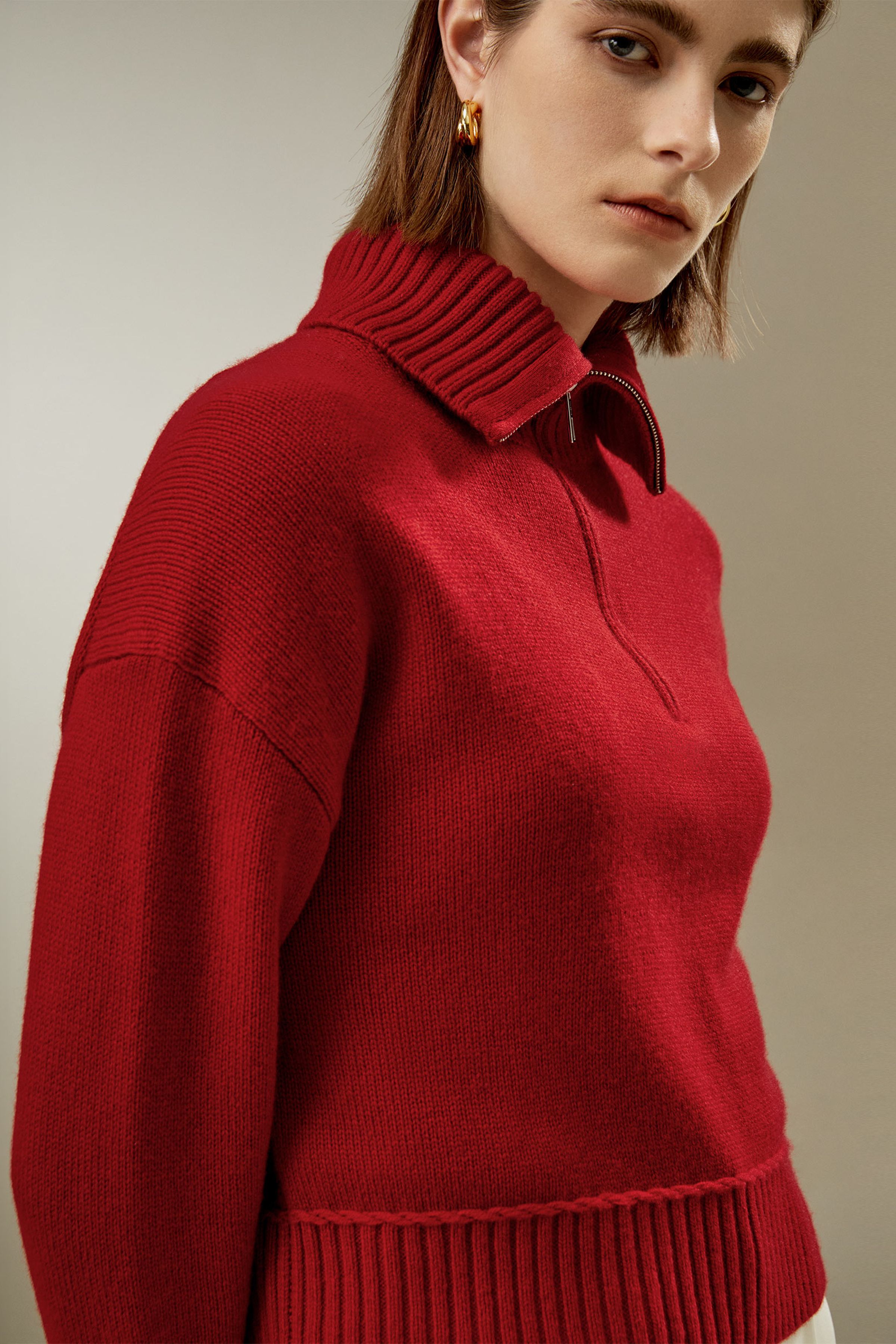 Relaxed Fit Wool-Cashmere Blend Sweater