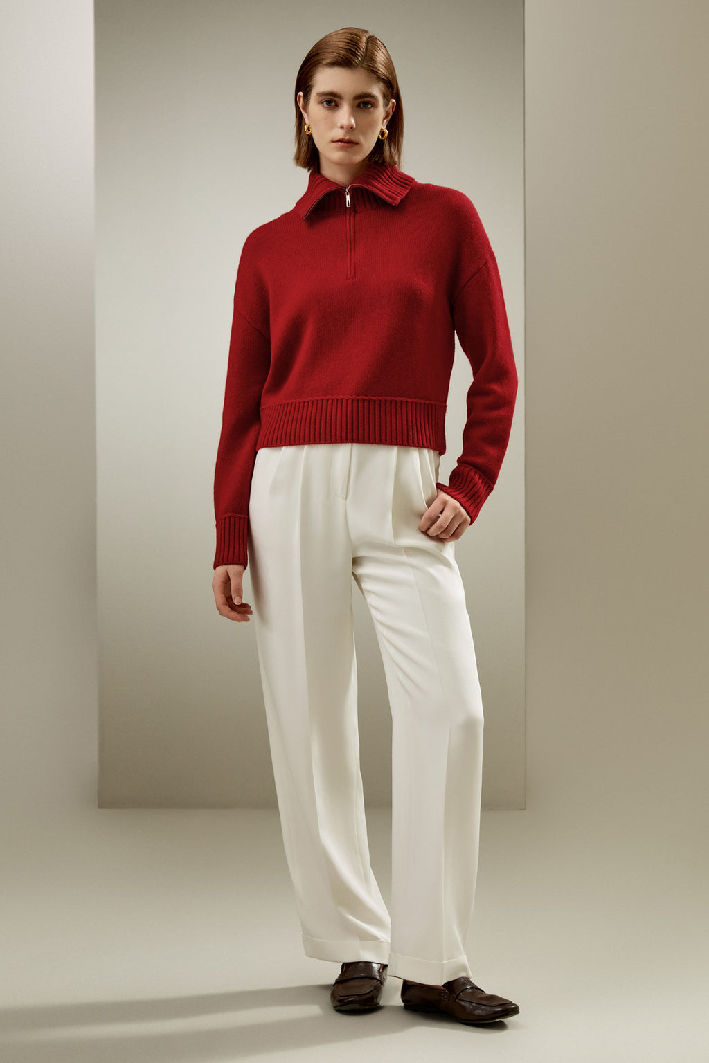 Relaxed Fit Wool-Cashmere Blend Sweater