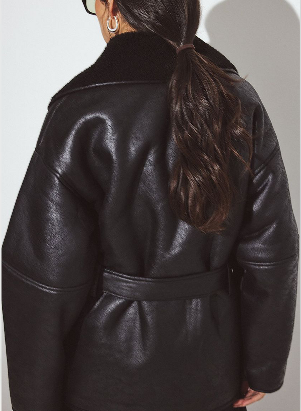 Oversized Belted Bonded Jacket
