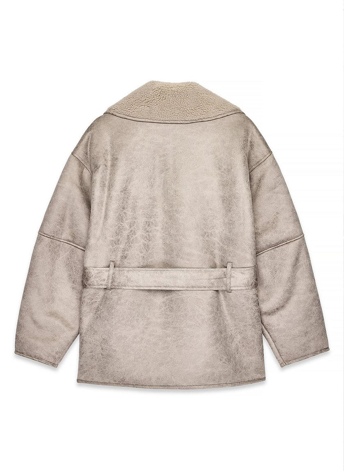 Oversized Belted Bonded Jacket