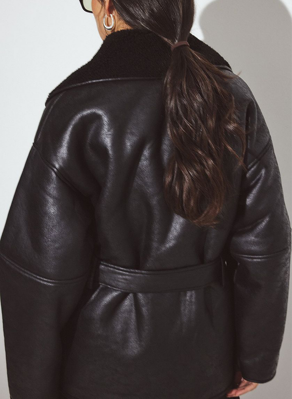 Oversized Belted Bonded Jacket