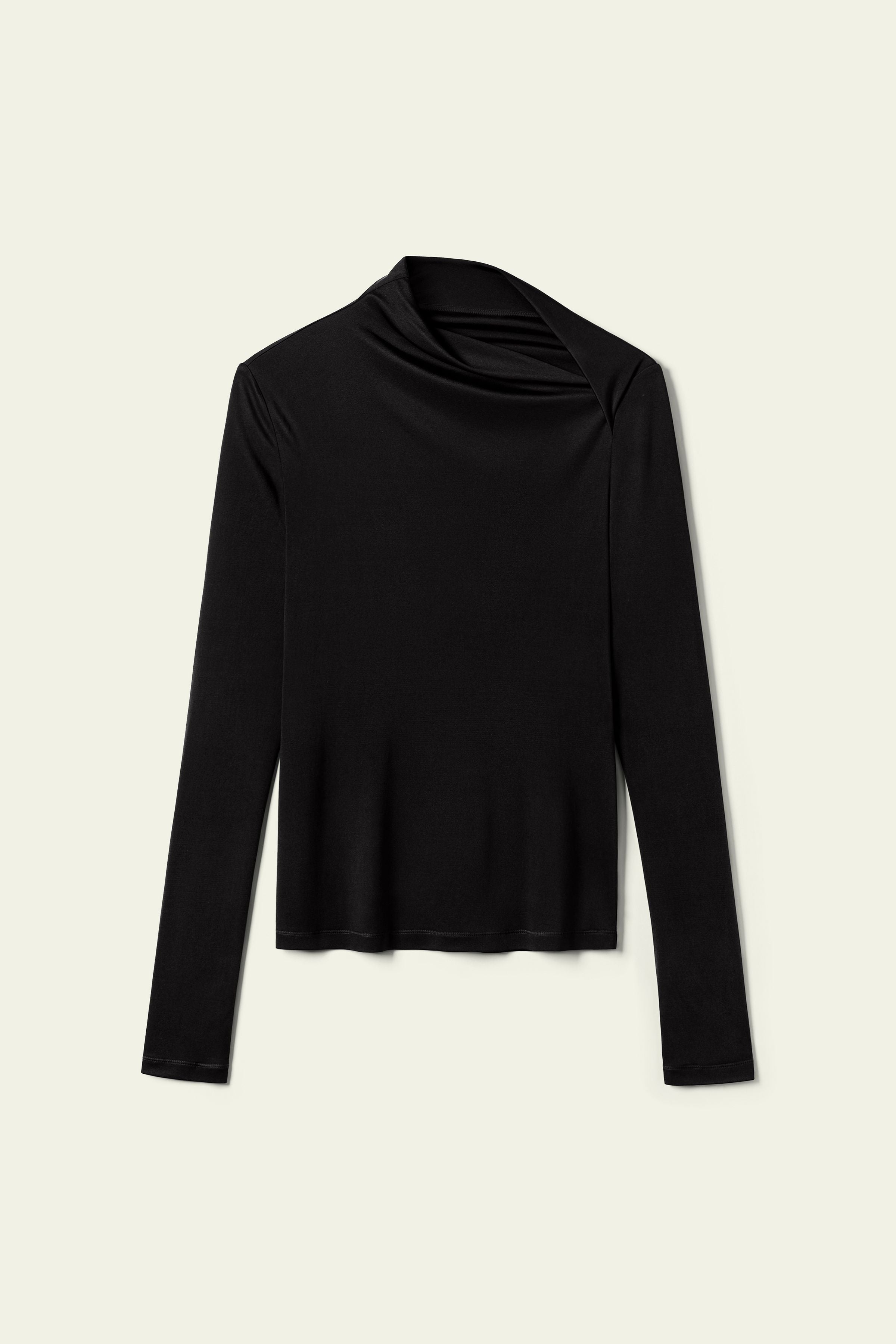 Slim Fitted Silk Jersey Long Sleeve Top