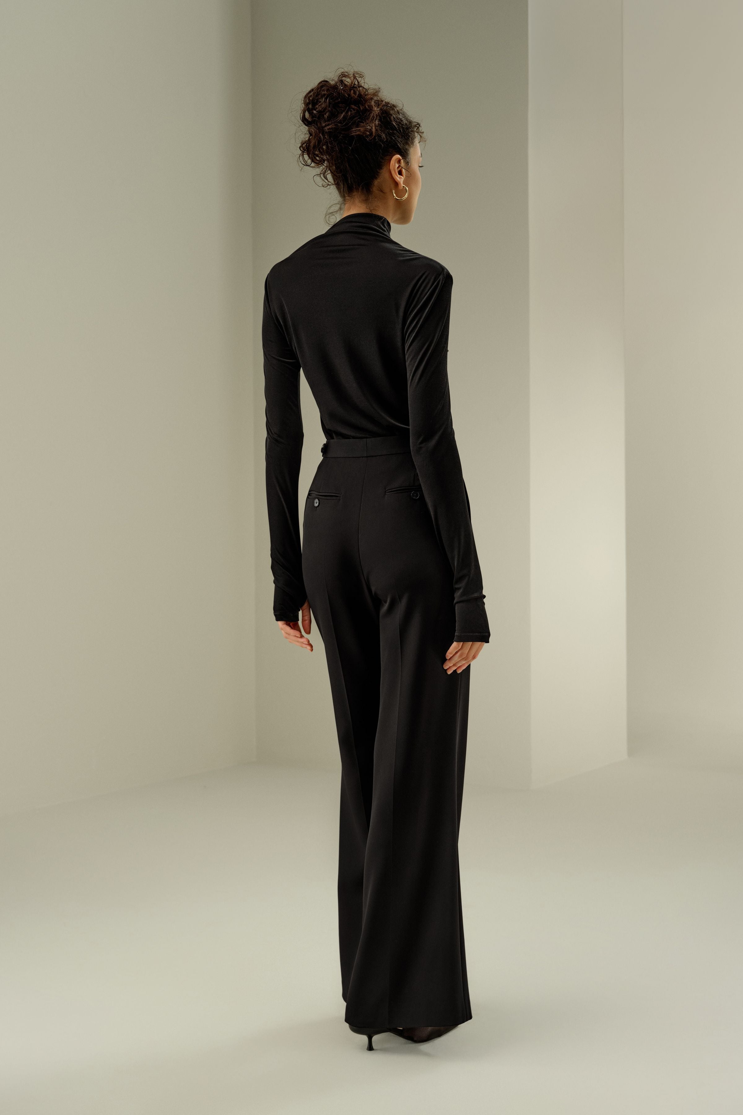 Slim Fitted Silk Jersey Long Sleeve Top