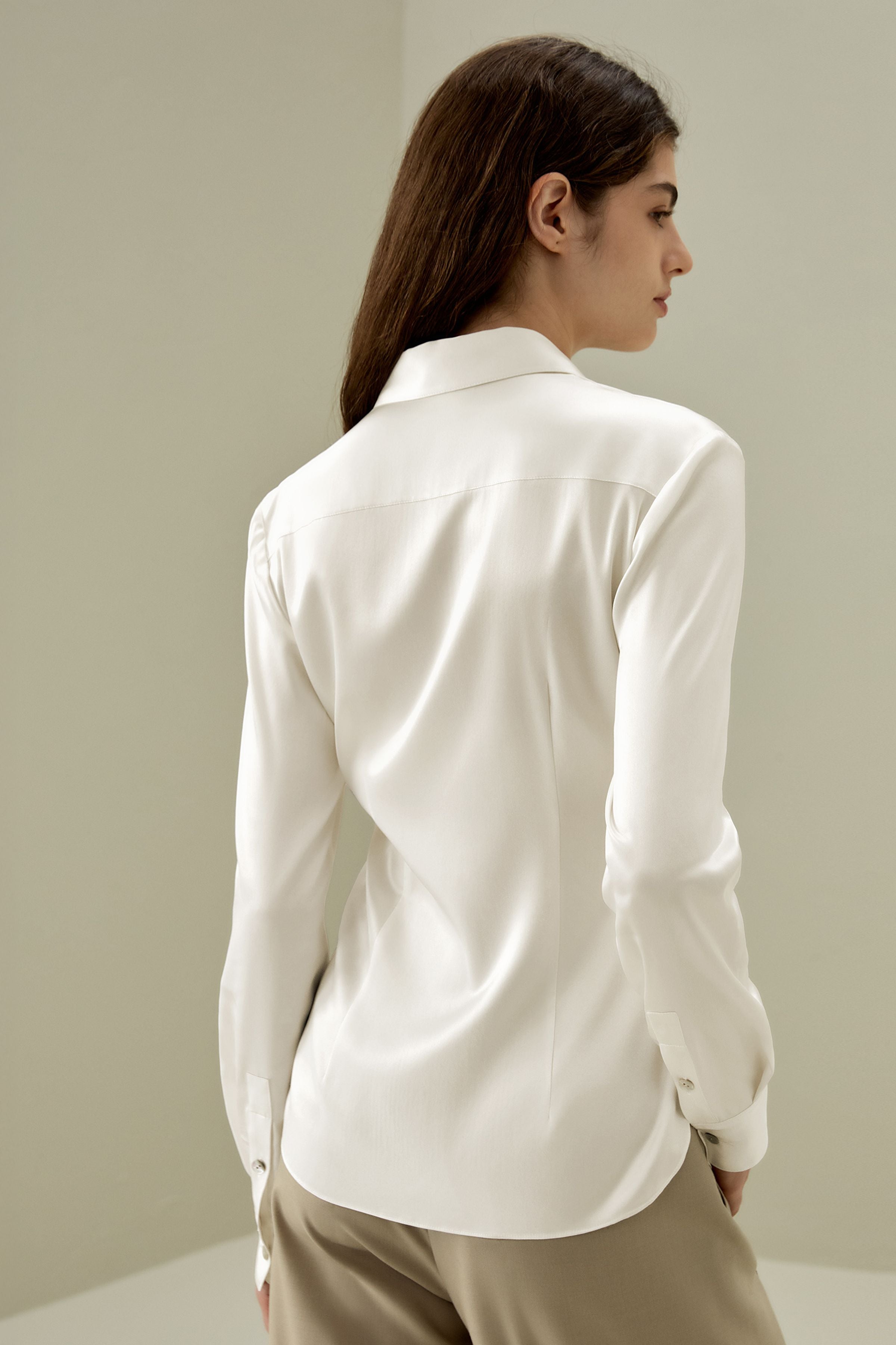 Elegant Silhouette Silk Shirt