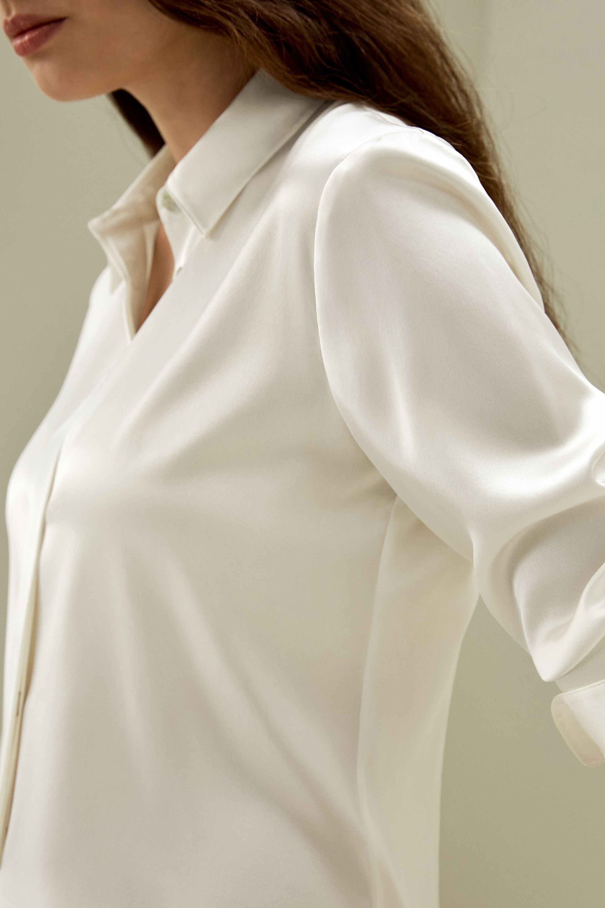 Elegant Silhouette Silk Shirt
