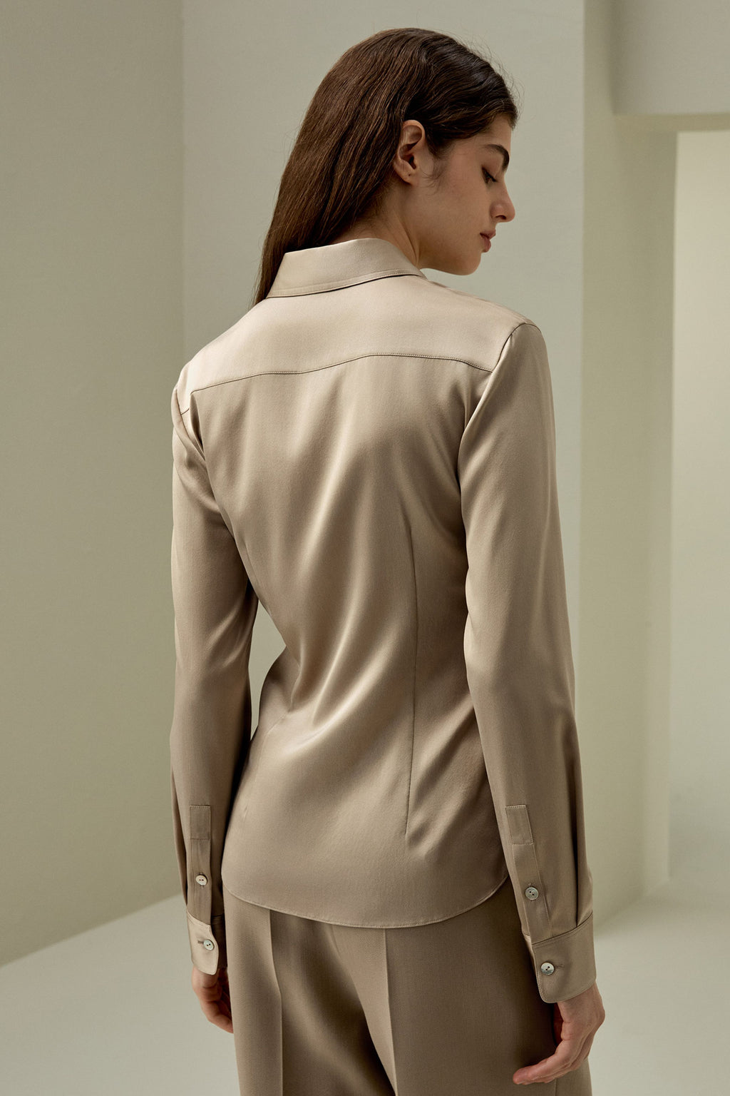 Elegant Silhouette Silk Shirt