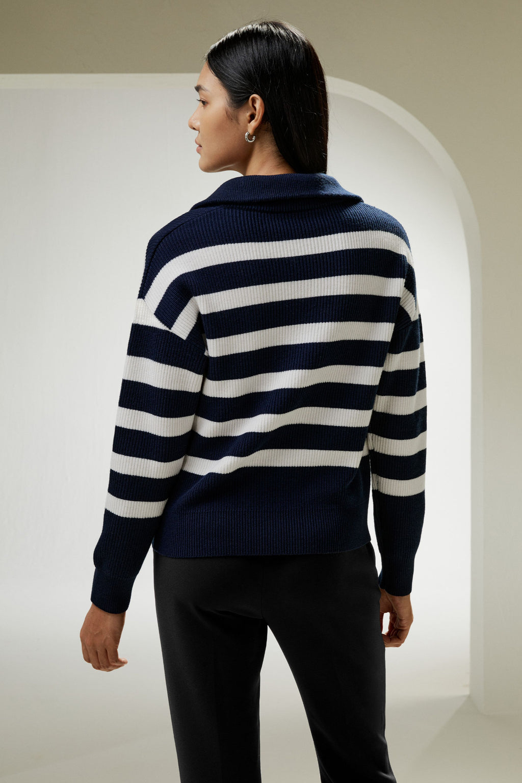 Collared Quarter-Zip Wool Sweater