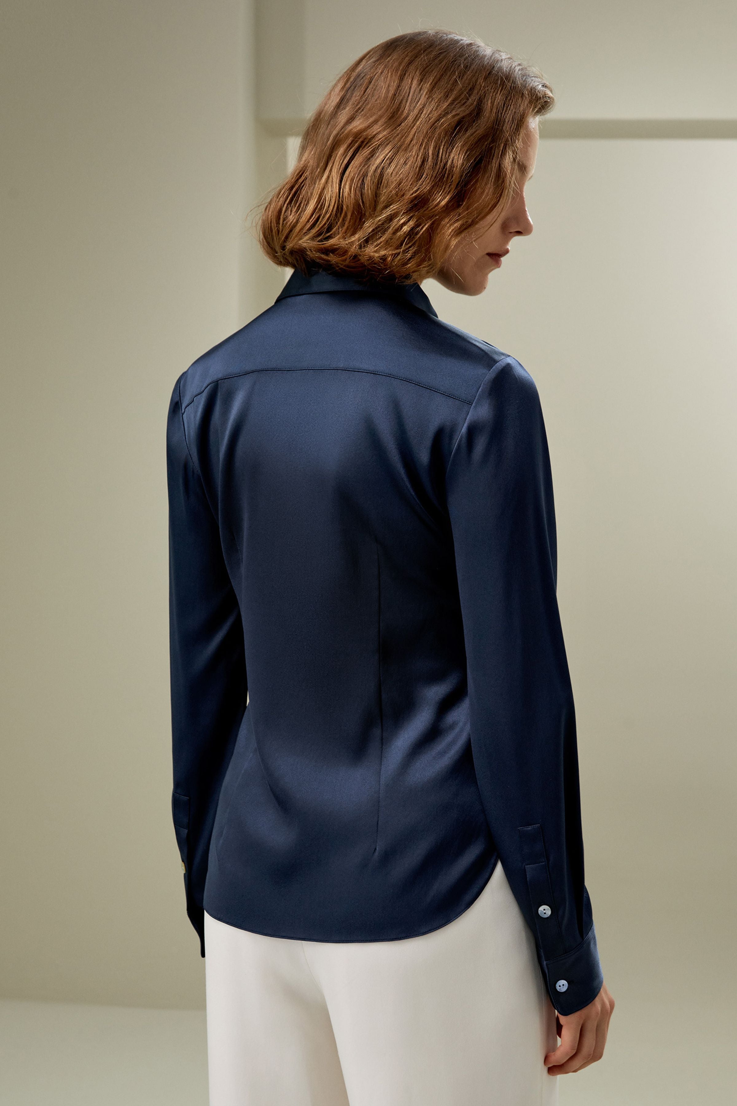 Elegant Silhouette Silk Shirt