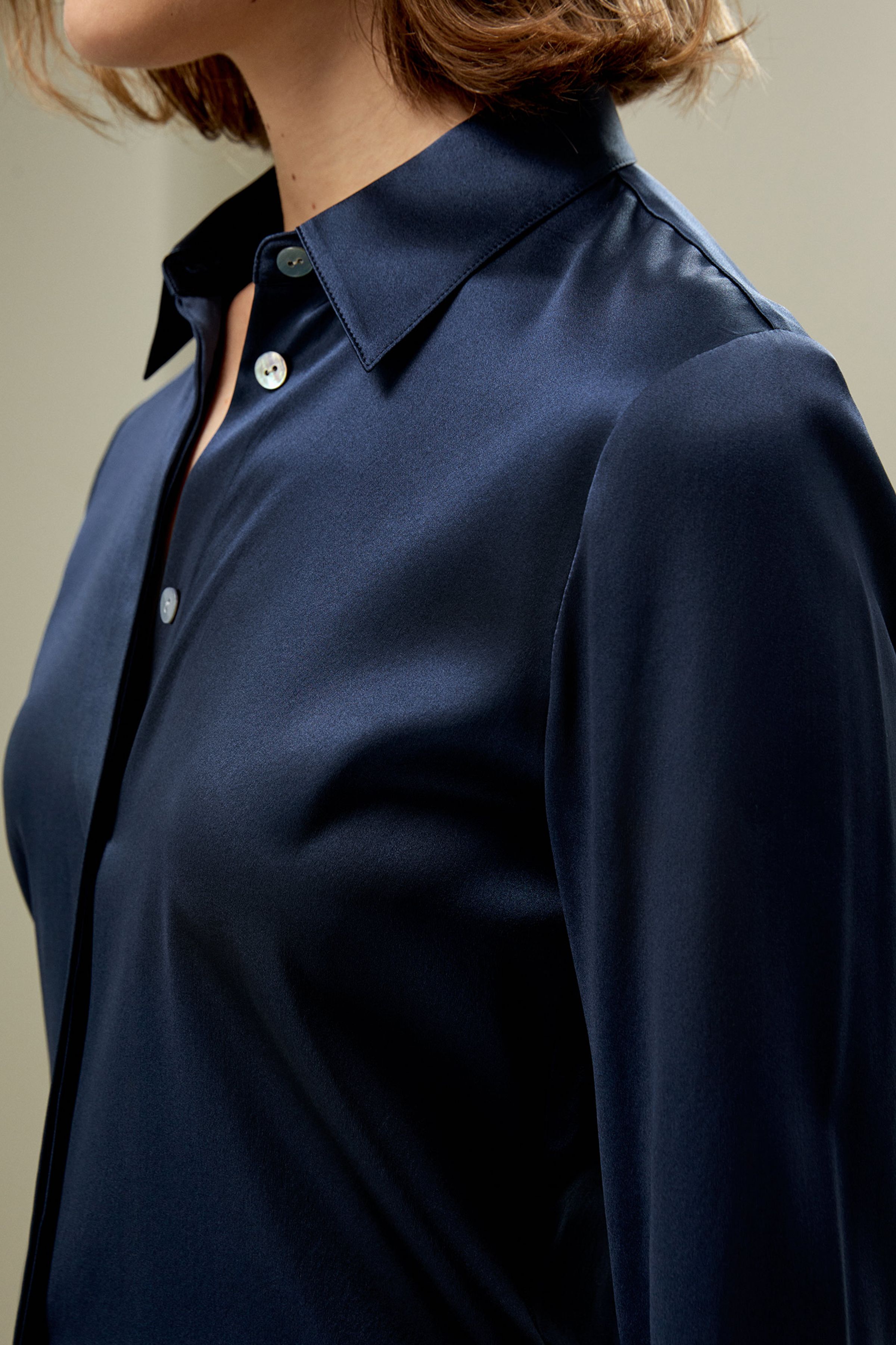 Elegant Silhouette Silk Shirt