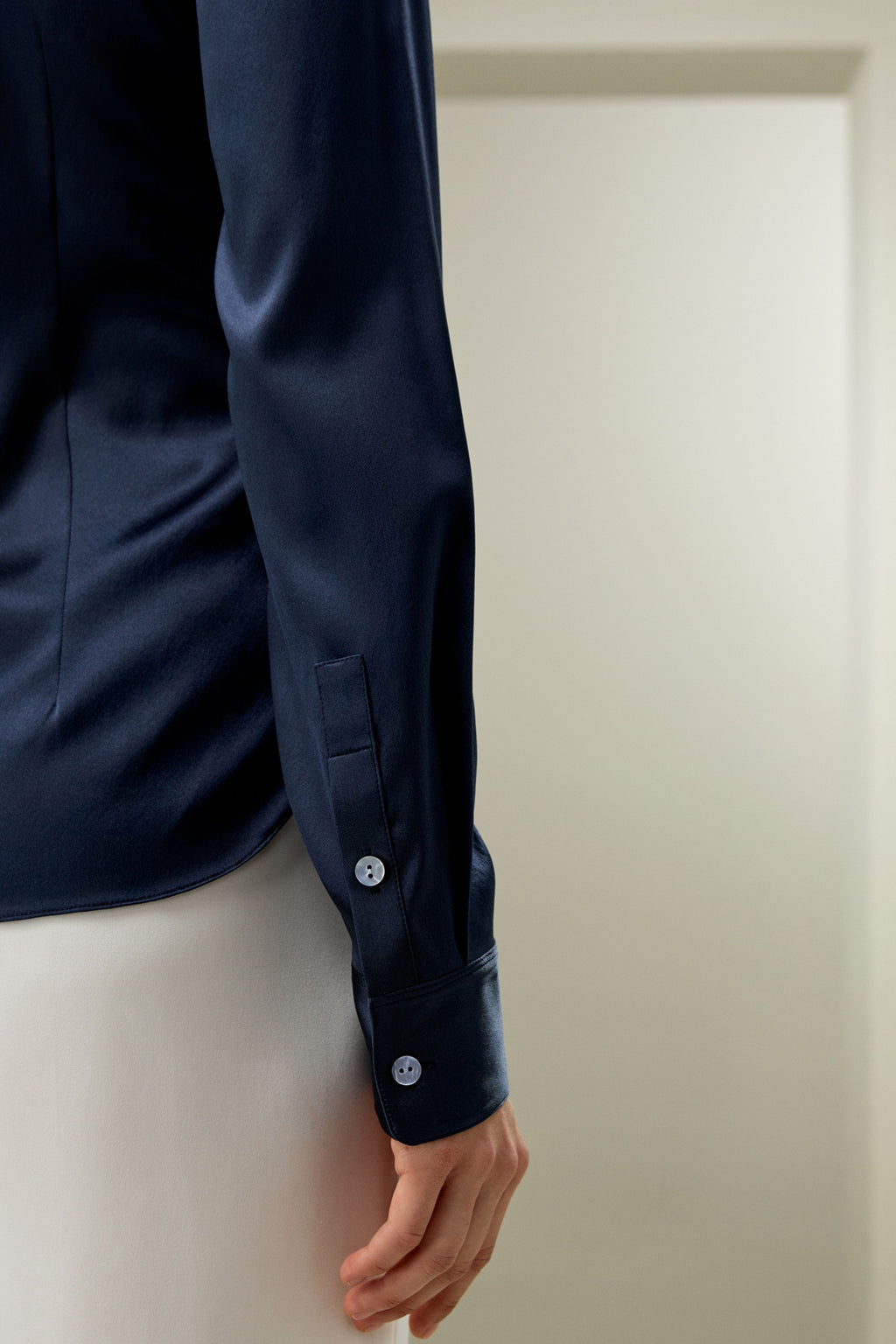 Elegant Silhouette Silk Shirt