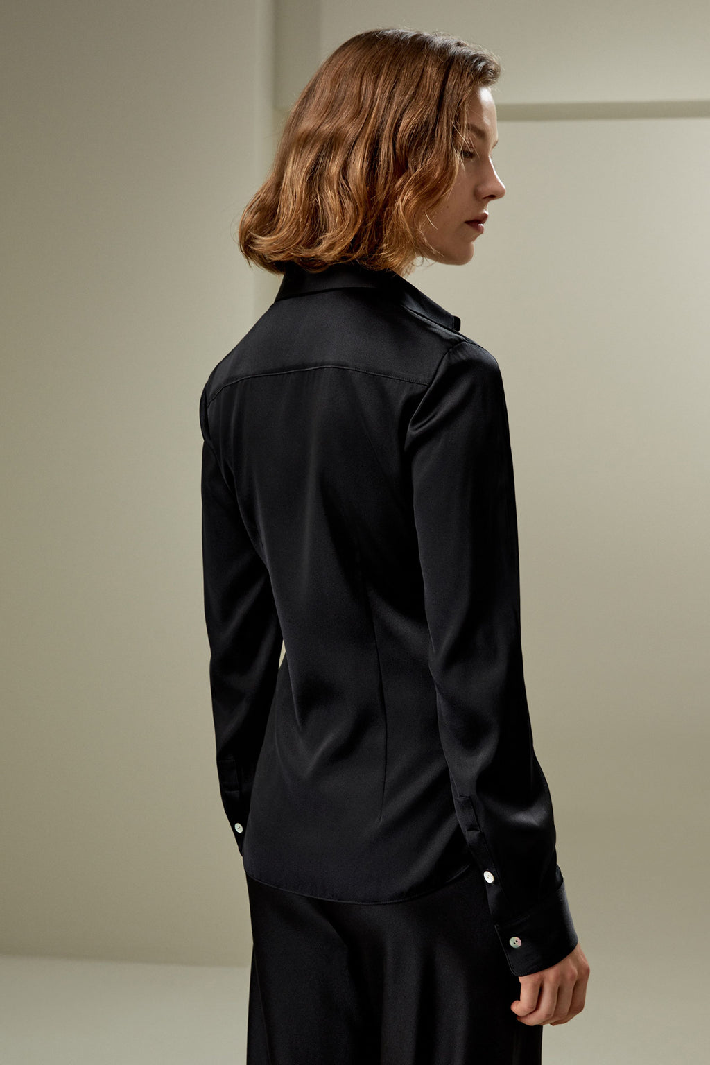 Elegant Silhouette Silk Shirt