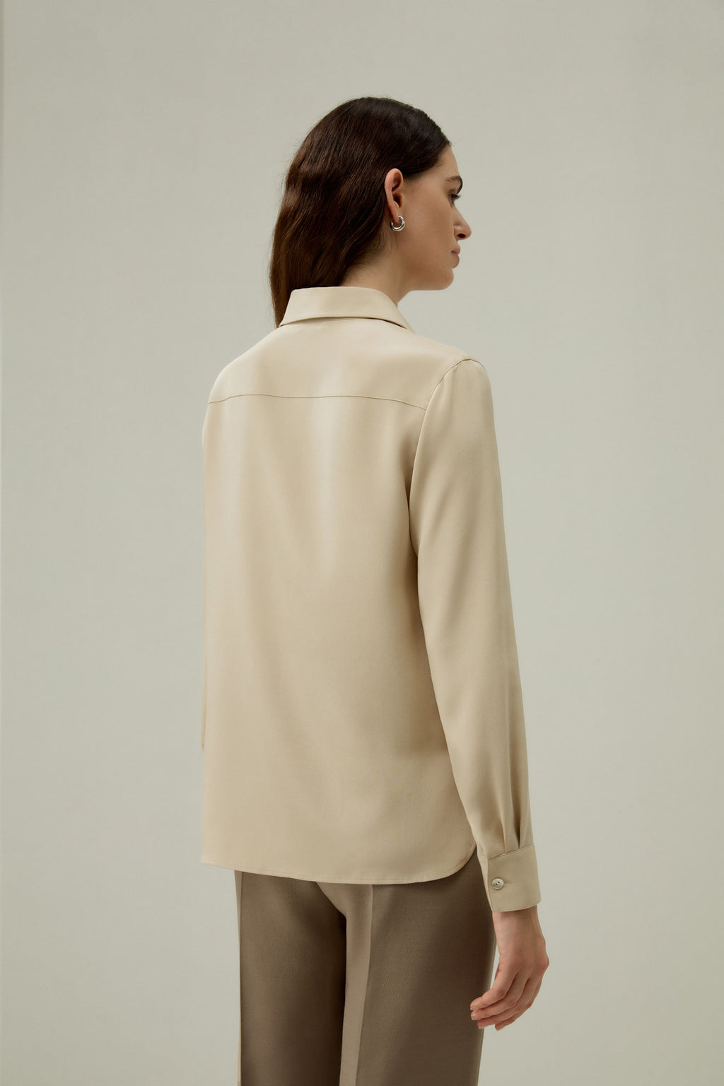 Graceful Button Up Silk Blouse