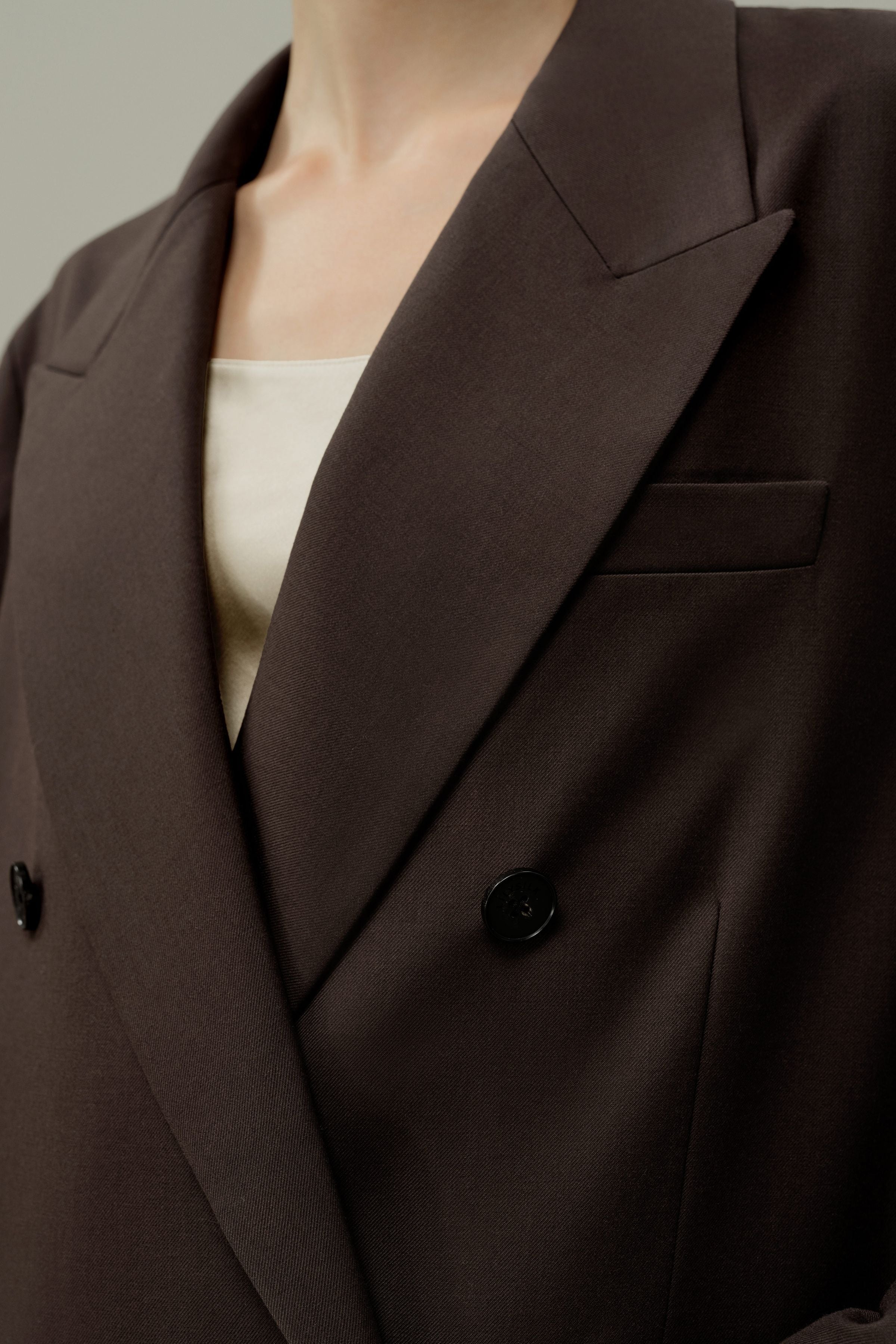 Draped Silk-Wool Draped Long Coat