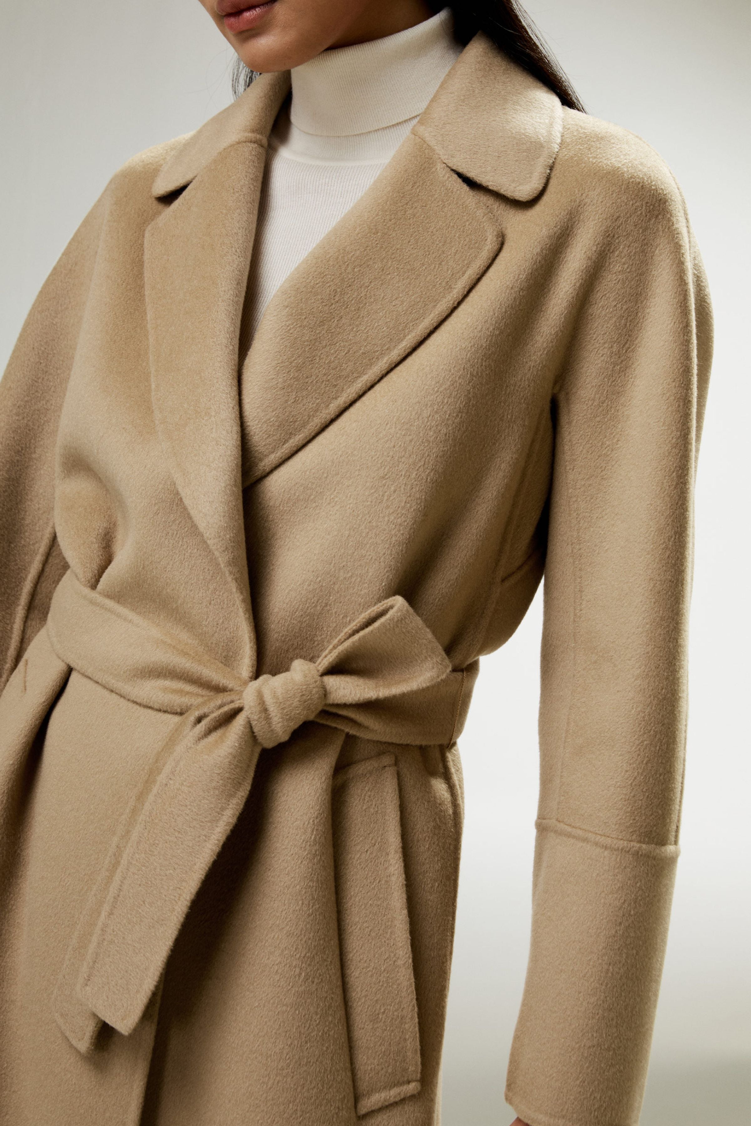 Double-faced Wool-blend Robe Coat