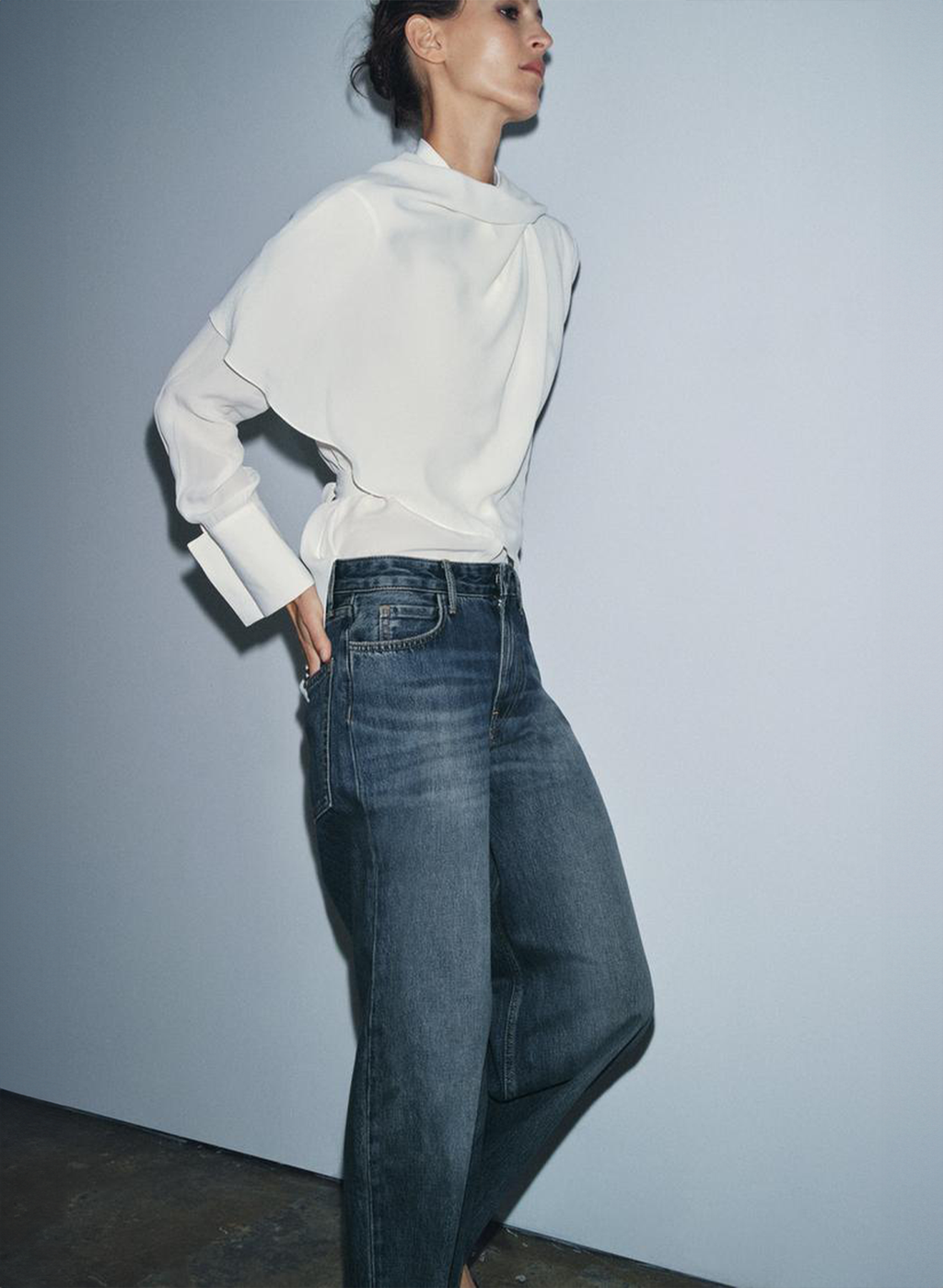 Vintage Wash Straight Jeans