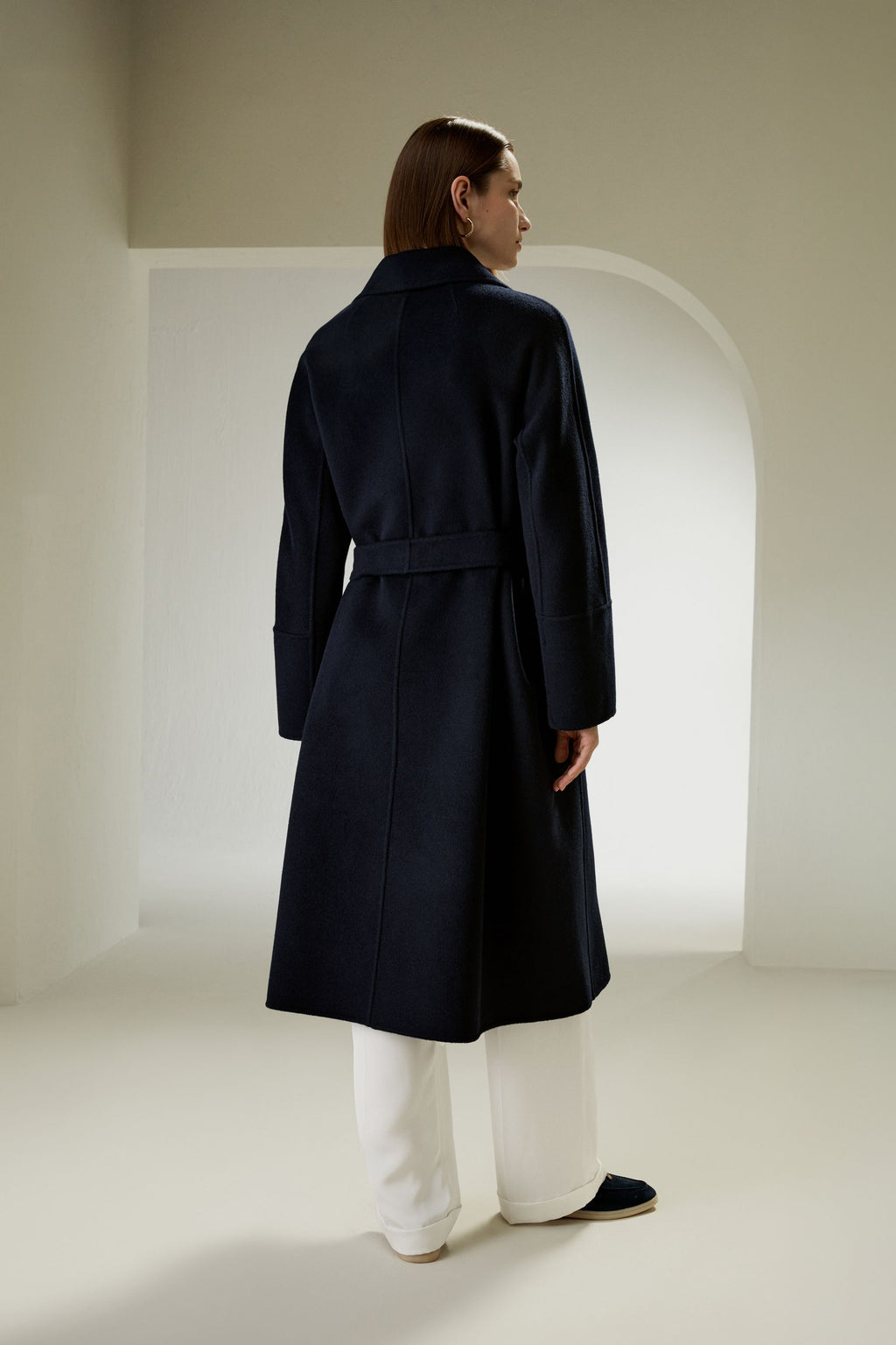 Double-faced Wool-blend Robe Coat
