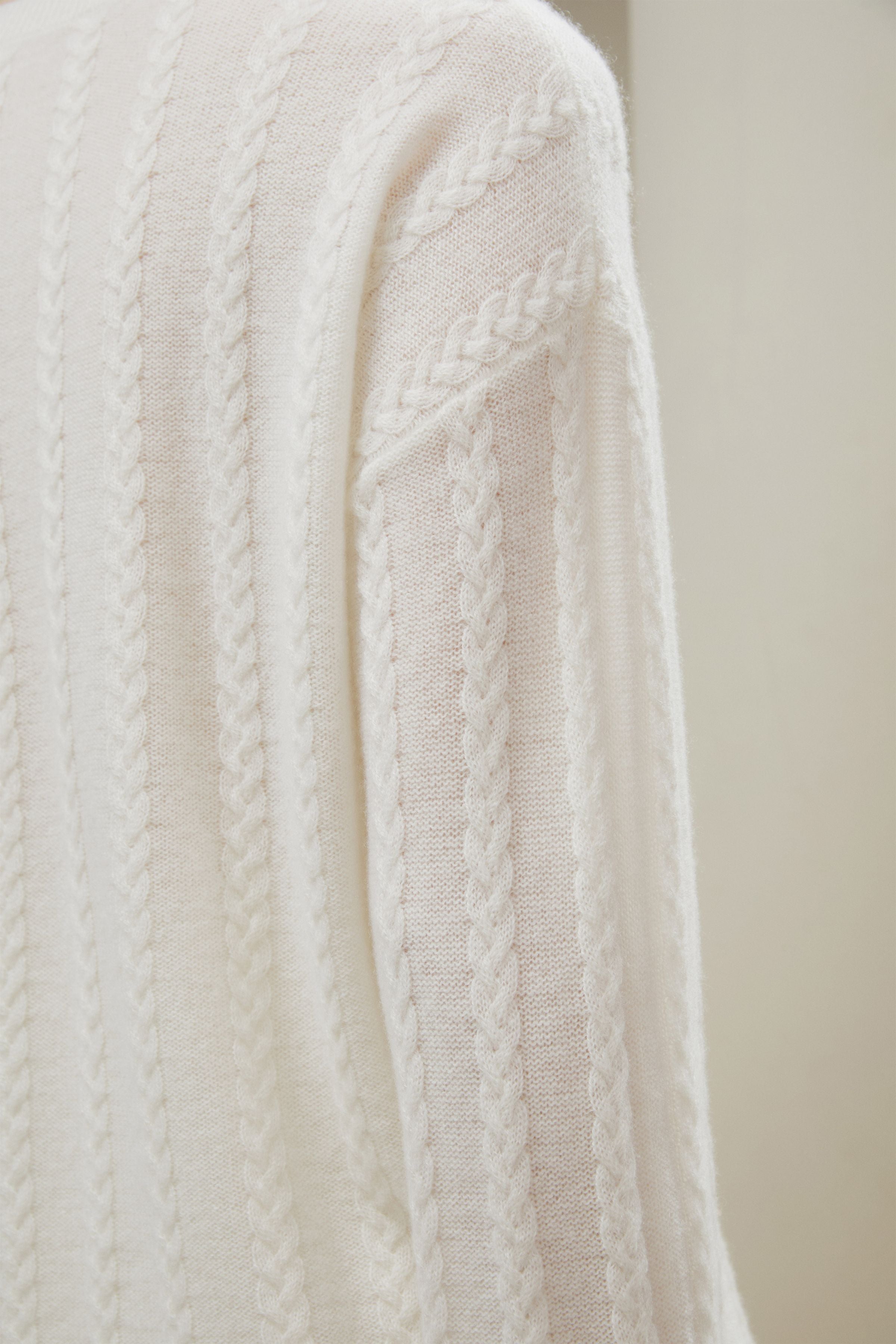 Semi-Sheer Cable-knit Cashmere Sweater