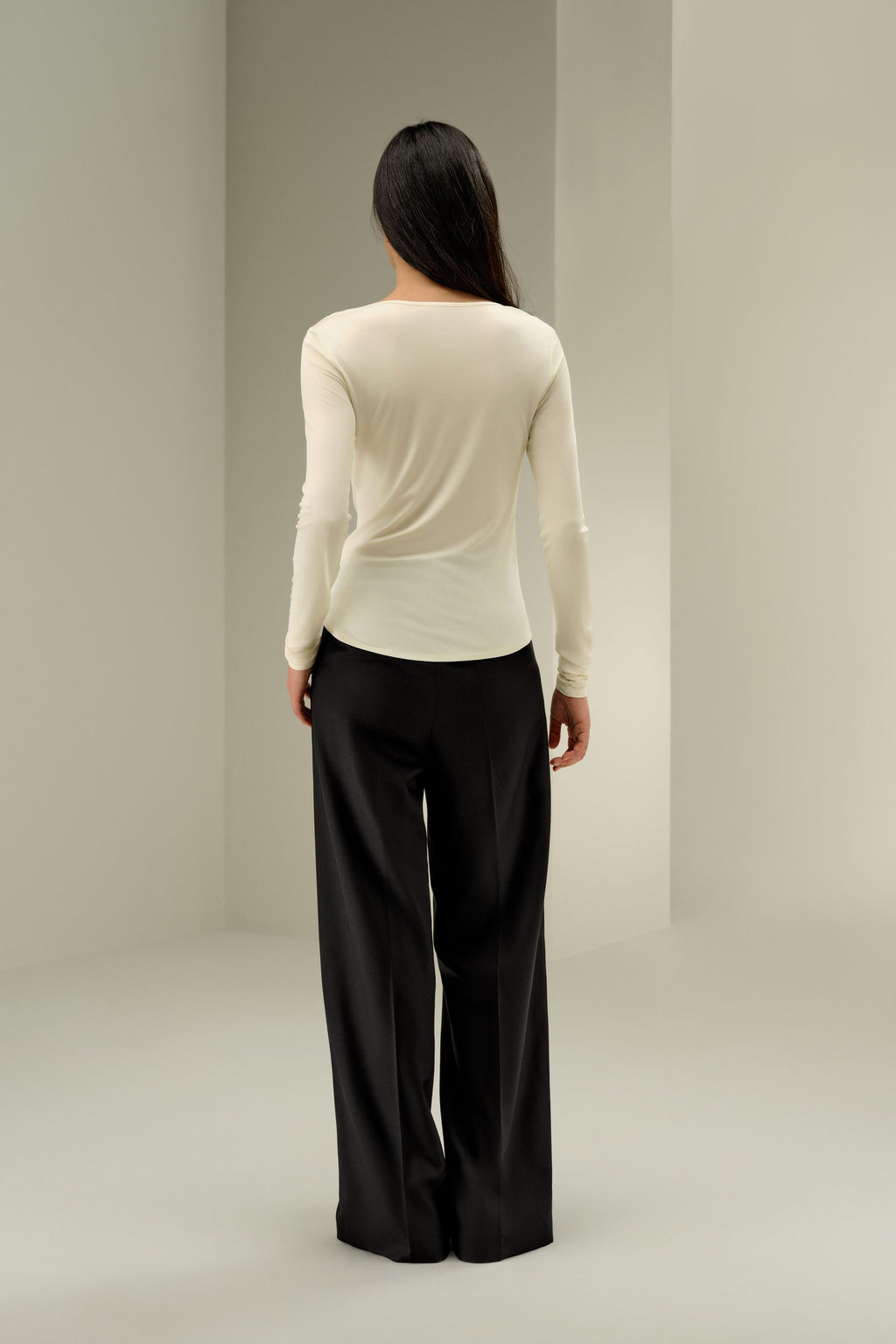 Scoop-Neck Pure Silk Slim Fit Top