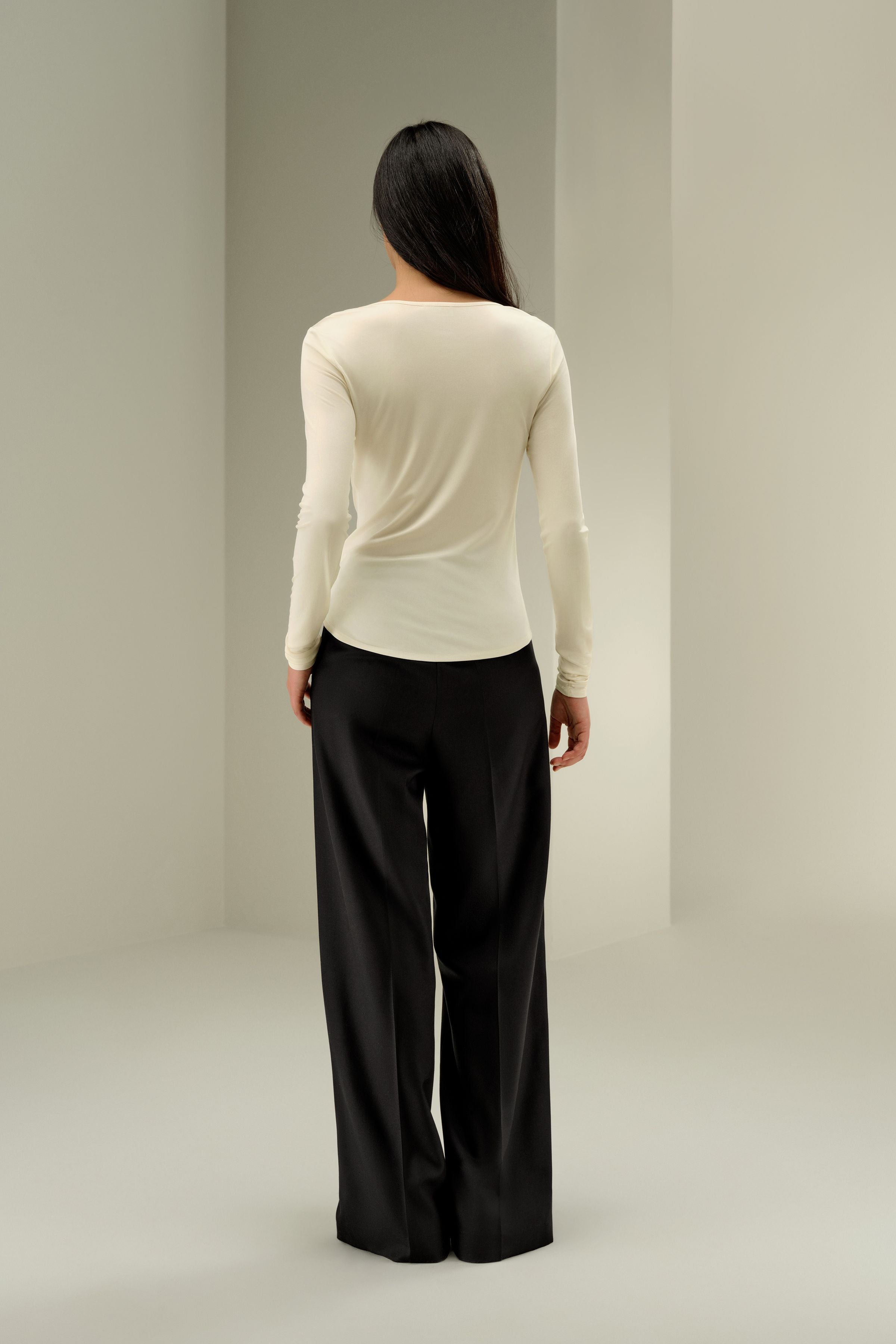 Scoop-Neck Pure Silk Slim Fit Top