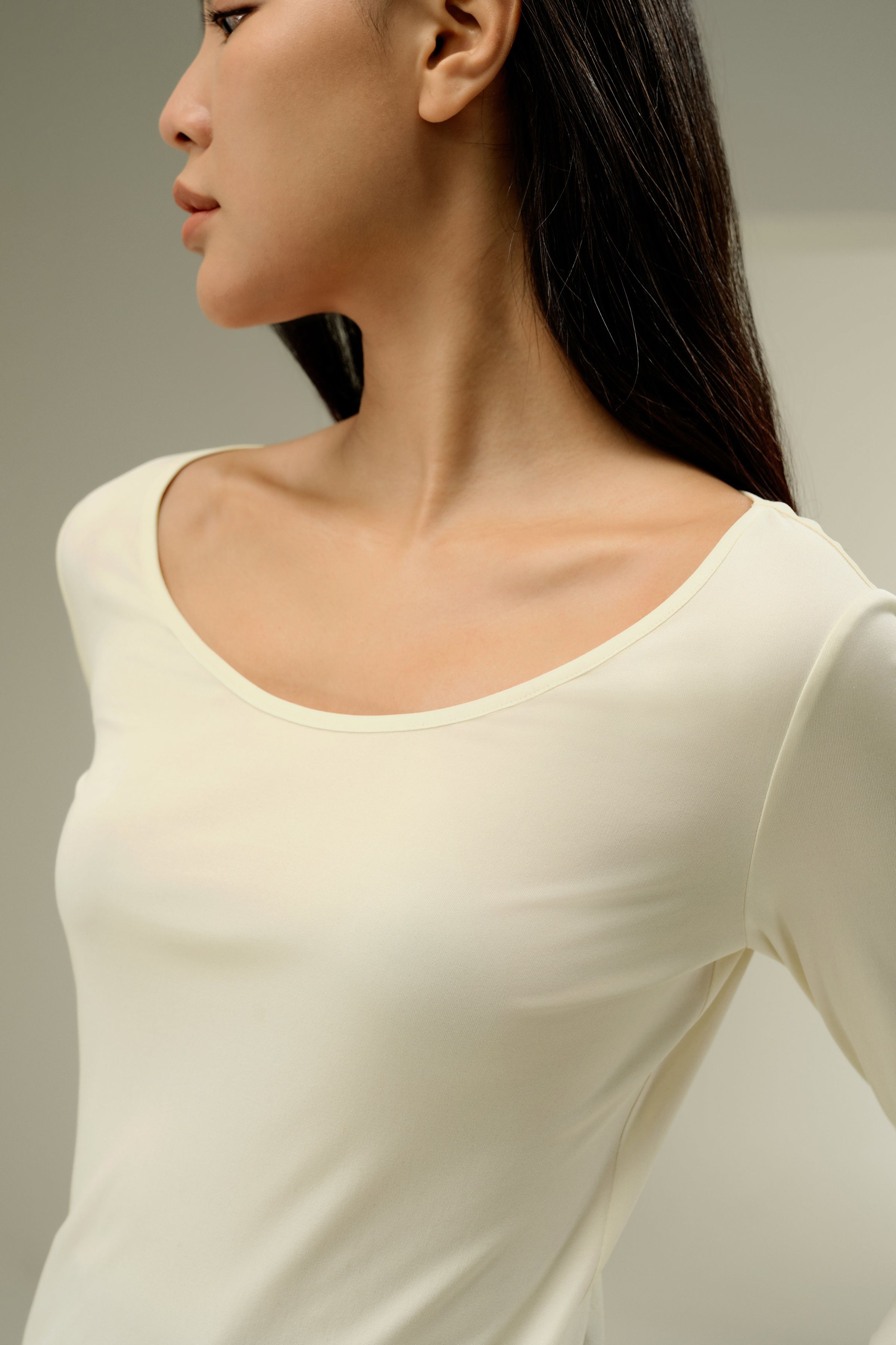 Scoop-Neck Pure Silk Slim Fit Top